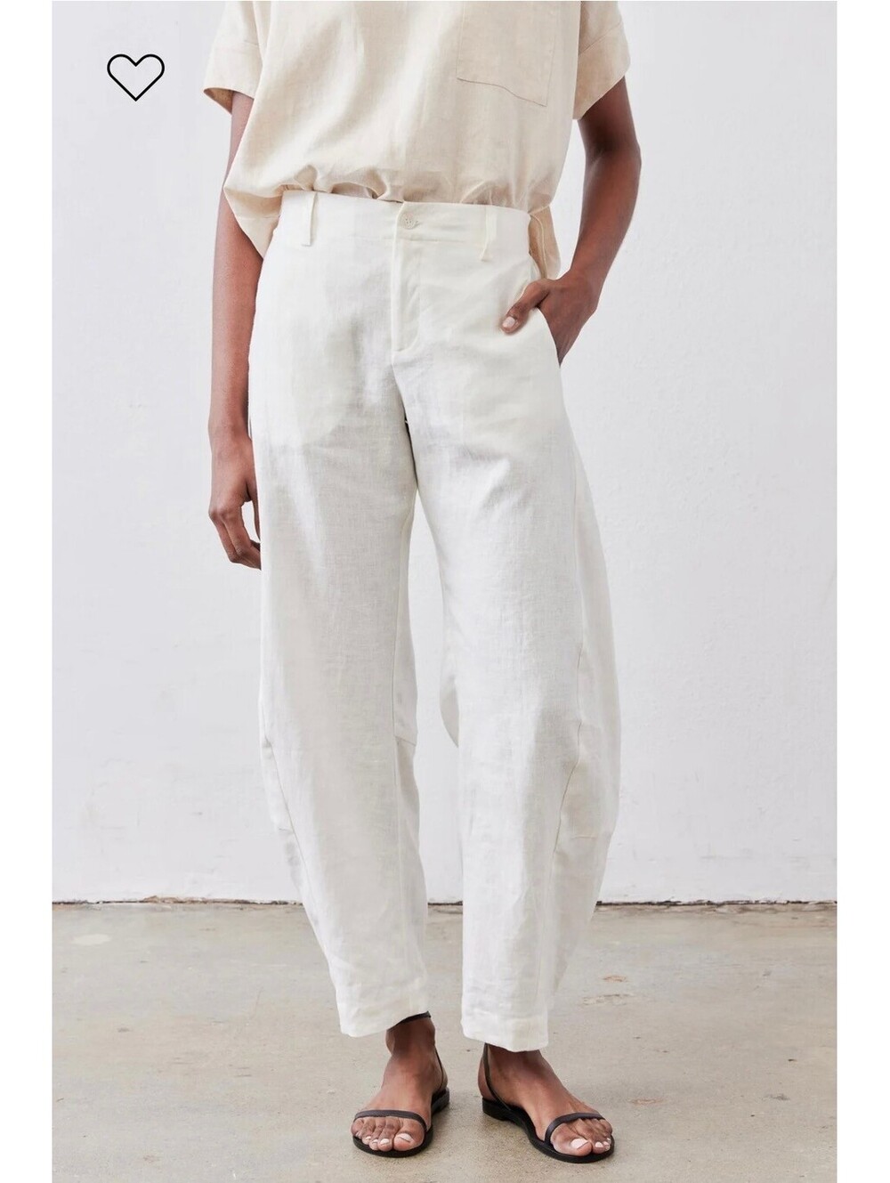 Ruti The Uptown Loose Linen Barrel Pants Vintage White Women’s Size 4